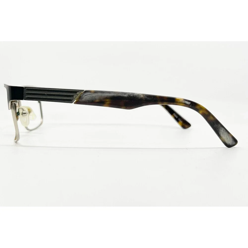 Alexander Julian Eyeglasses Mens Black Foil Tortoise Shell Rectangular 55-17-140